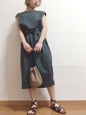 「みどり」｜「アイテム（ワンピース/ドレス）」を使った、舞さん（レディース・156cm）の春コーディネート