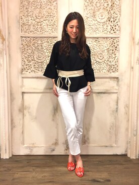 「アイテム（サンダル、オレンジ系）」を使った、JELLYBEANSさん（レディース・155cm）の夏コーディネート