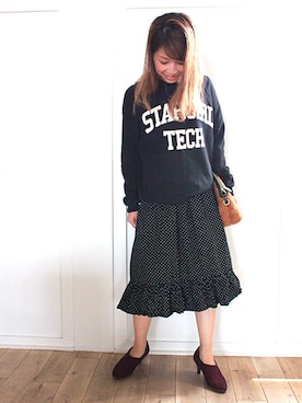 「スエット」｜「アイテム（ブーティ）」を使った、JELLYBEANSさん（レディース・155cm）の秋コーディネート