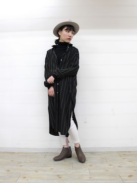 「シャツワンピ」｜JELLYBEANSさん（レディース・155cm）の秋コーディネート