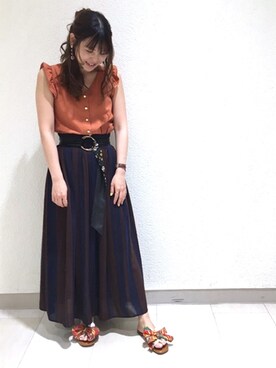 「フリルトップス」｜JELLYBEANSさん（レディース・158cm）の春コーディネート