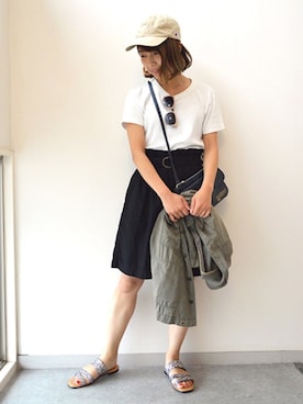 「キャップ女子」｜JELLYBEANSさん（レディース・153cm）の春コーディネート