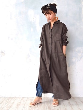 「リネンワンピース」｜JELLYBEANSさん（レディース・158cm）の春コーディネート