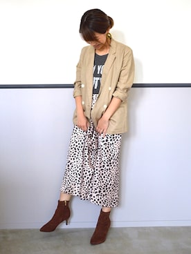 「レオパードスカート」｜JELLYBEANSさん（レディース・152cm）の秋コーディネート