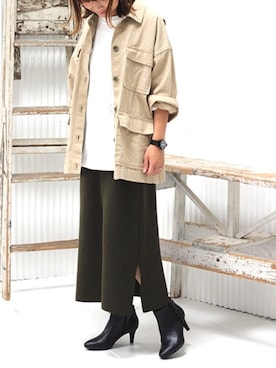 「CPOシャツ」｜JELLYBEANSさん（レディース・153cm）の秋コーディネート