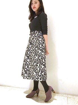 「アイテム（ブーティ、パープル系）」を使った、JELLYBEANSさん（レディース・158cm）の秋コーディネート