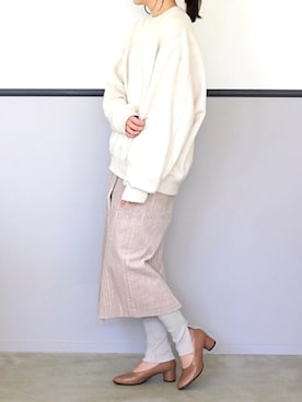 「スエット」｜「アイテム（パンプス）」を使った、JELLYBEANSさん（レディース・158cm）の冬コーディネート