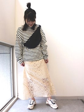 「NIKE(ナイキ)のアイテム(ボディバッグ/ウエストポーチ)」を使った、JELLYBEANSさん(レディース・158cm)の春コーディネート