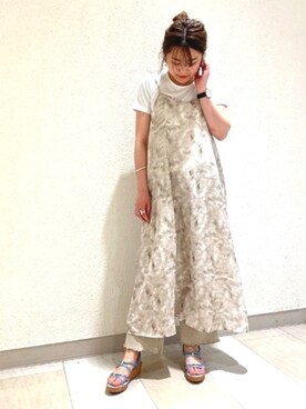 「アイテム（サンダル、グリーン系）」を使った、JELLYBEANSさん（レディース・158cm）の夏コーディネート