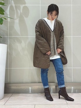 「キルティングコート」｜JELLYBEANSさん（レディース・158cm）の冬コーディネート