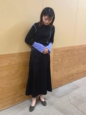 「クリスマス」｜「アイテム（バレエシューズ）」を使った、JELLYBEANSさん（レディース・158cm）の冬コーディネート