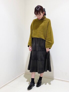 「タートルネック」｜「アイテム（レインシューズ）」を使った、JELLYBEANSさん（レディース・158cm）の冬コーディネート