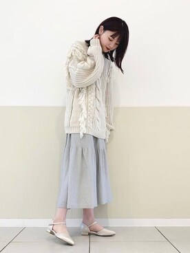白ニット のレディース人気ファッションコーディネート Wear