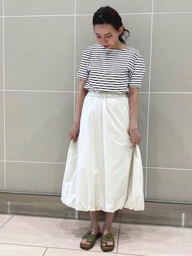 「アイテム（サンダル、グリーン系）」を使った、JELLYBEANSさん（レディース・158cm）の夏コーディネート
