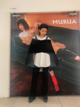 「MURUA（ムルーア）のFitリブニットPT（その他パンツ）」を使った、misa_iimuraさん（レディース・155cm）の春コーディネート