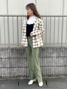 「#チェック」｜ユリアさん（レディース・163cm）の冬コーディネート