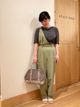 「USAコットン」｜「アイテム（サロペット/オーバーオール）」を使った、coenのださん（レディース・153cm）の夏コーディネート