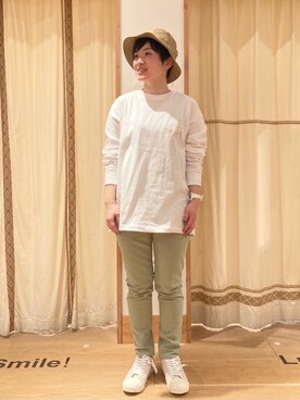 「ロゴ・コーエンベア」｜「アイテム（帽子）」を使った、coenのださん（レディース・153cm）の春コーディネート