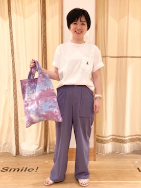 「USAコットン」｜「アイテム（サンダル）」を使った、coenのださん（レディース・153cm）の夏コーディネート