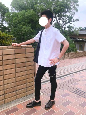 Aeoショートスリーブオックスフォードシャツを使った人気ファッションコーディネート Wear