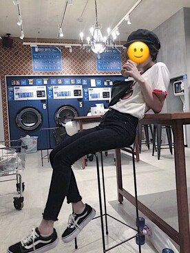 「原宿」｜「アイテム（キャスケット）」を使った、mdCChnさん（レディース・155cm）の秋コーディネート