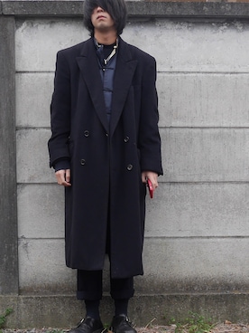 「Dior」｜「アイテム（チェスターコート）」を使った、マッサンさん（メンズ・180cm）の冬コーディネート
