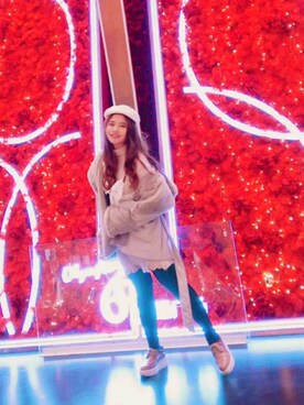 「SNIDEL（スナイデル）のアイテム（ムートンコート）」を使った、bellarrさん（レディース・165cm）の秋コーディネート