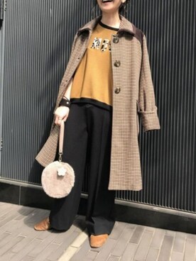 レトロクラシカルチェック ロングコートを使った人気ファッションコーディネート Wear