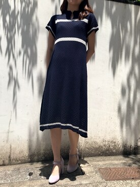 Mary Quant マリークヮント の アイレットニットロング ワンピース ワンピース Wear