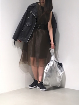 「GARAGE OF GOOD CLOTHING（ガレージオブグッドクロージング）のアイテム（ジャケット/アウター）」を使った、renapinmaruさん（レディース・162cm）の春コーディネート