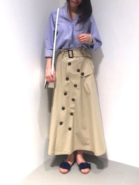 「トレンチスカート」｜「アイテム（アクセサリー）」を使った、renapinmaruさん（レディース・162cm）の春コーディネート