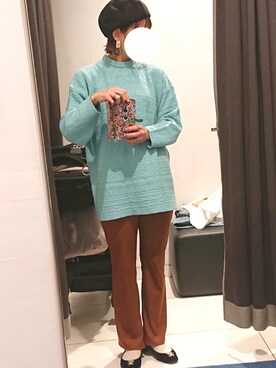 「GU（ジーユー）のアイテム（その他パンツ、ブラウン系）」を使った、RMiiiさんの春コーディネート