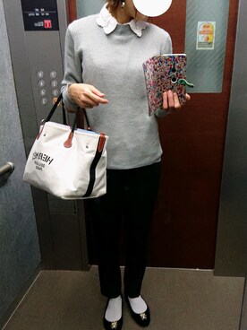 「ZARA（ザラ）のアイテム（スラックス、ブラック系）」を使った、RMiiiさんの春コーディネート