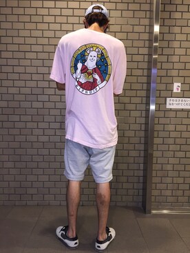 「RIPNDIP（リップンディップ）のアイテム（キャップ）」を使った、kakeru hattoriさん（メンズ・181cm）の夏コーディネート