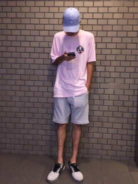 「RIPNDIP（リップンディップ）のアイテム（キャップ）」を使った、kakeru hattoriさん（メンズ・181cm）の夏コーディネート