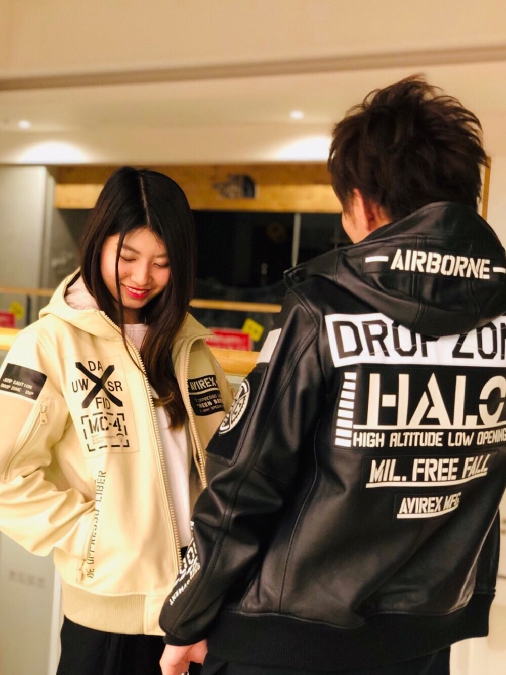レザー フーディー ハロ/LEATHER HOODIE HALO【Avirex Military Camp