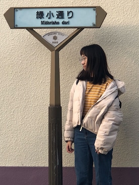 「one way（ワンウェイ）のアイテム（ブルゾン）」を使った、港島sisさん（レディース・168cm）の冬コーディネート
