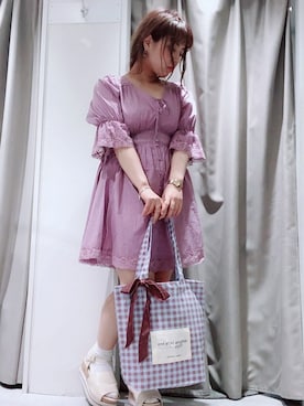 「153cm」｜「アイテム（チュニック）」を使った、momokoさん（レディース・153cm）の春コーディネート
