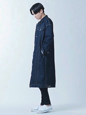 「NOISE MAKER（ノイズメーカー）のアイテム（デニムジャケット）」を使った、マキノ コウスケさん（メンズ・175cm）の春コーディネート