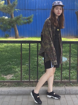 「UNIF（ユニフ）のアイテム（ワンピース/ドレス）」を使った、___LuLuさん（レディース・158cm）の春コーディネート