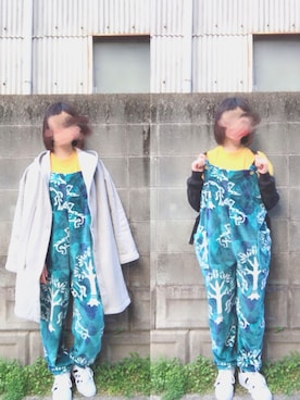 「チャイハネ（チャイハネ）のアイテム（オールインワン・サロペット）」を使った、NoNさん（レディース・154cm）の冬コーディネート