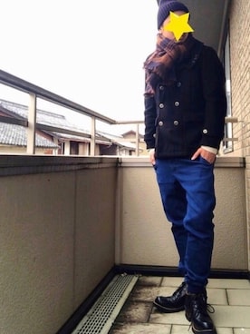 「アイテム（ピーコート）」を使った、フーさん（メンズ・172cm・30代）の冬コーディネート