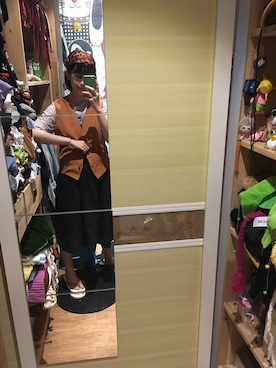 「VINTAGE（ヴィンテージ）のアイテム（スーツベスト）」を使った、是歪歪歪啦さん（レディース・163cm）の秋コーディネート