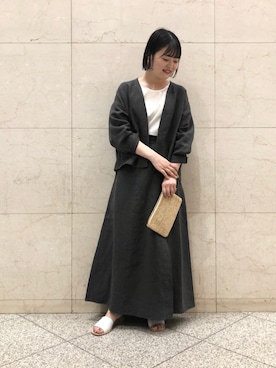 「BEARDSLEY（ビアズリー）のアイテム（ブルゾン）」を使った、SUEOKAさん（レディース・154cm）の春コーディネート