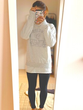 「Champion（チャンピオン）のアイテム（パーカー、ベージュ系）」を使った、sumisuu☻さん（レディース・162cm）の秋コーディネート
