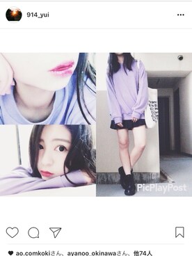 「GU（ジーユー）の（GU）レースアップショートブーツＡ（WOMEN ⁄ シューズ）」を使った、YUI さん（レディース・156cm）の冬コーディネート