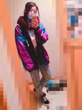 「アメリカンアパレル」｜YUI さん（レディース・156cm）の冬コーディネート
