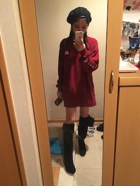 「chocolatejesus 」｜YUI さん（レディース・156cm）の冬コーディネート