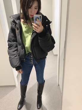 「EVRIS（エヴリス）のアイテム（その他アウター）」を使った、YUI さん（レディース・156cm）の冬コーディネート