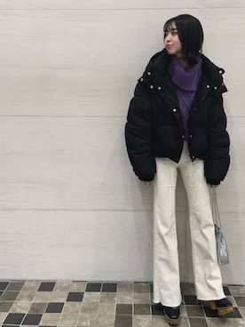 「EVRIS（エヴリス）のアイテム（その他アウター）」を使った、YUI さん（レディース・156cm）の冬コーディネート